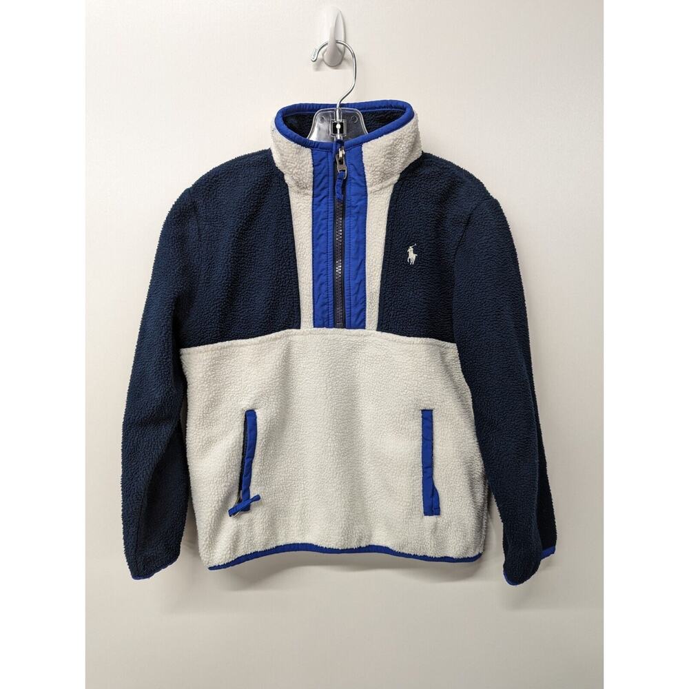 Polo Ralph Lauren Boys Fleece Pullover Color Block 1/2 Zip Sweatshirt Size 6